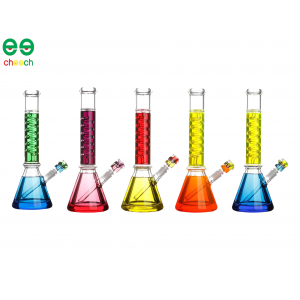 16" Cheech Glass TWO-TONE Glycerin Coil Neck Beaker Water Pipe [HR-GY-115]